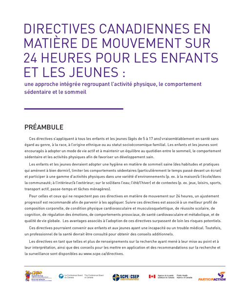 Canadian 24 Hour Movement Guidelines For Children Canadian 24 Hour Movement Guidelines For Children