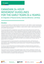 Canadian 24-Hour Movement Guidelines for the Early Years (0-4): Tear Sheets