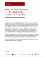 Canadian Guideline for Physical Activity throughout Pregnancy: Tear Sheets